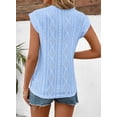thumbnail image 4 of SMZ Women's Summer Tops Casual Crewneck Cap Sleeve Shirts Lightweight Crochet Knit Texture Tank Top Blouses, 4 of 6