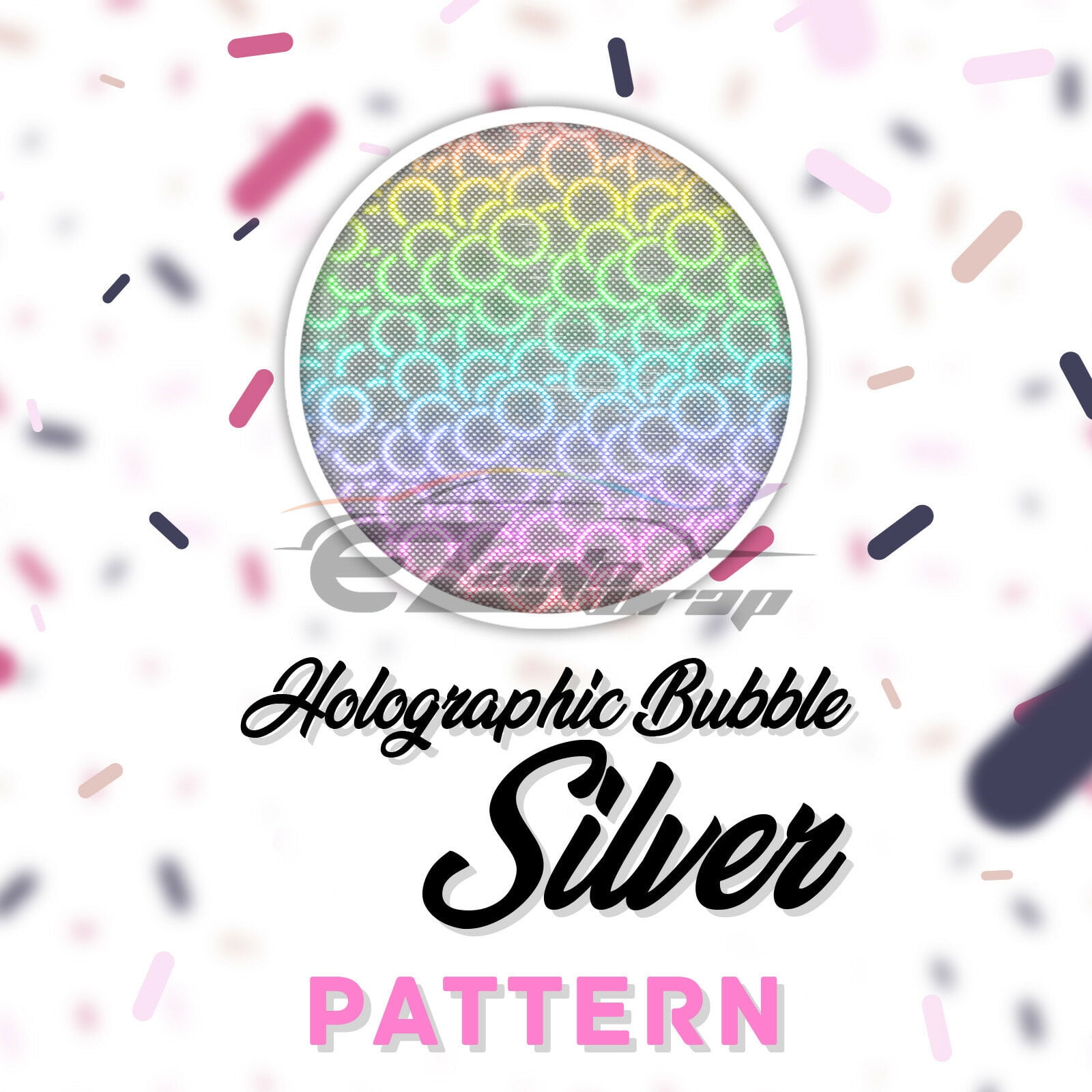 Essmo™ Holographic Bubble Silver Heat Transfer Vinyl HTV T-Shirt 20" Iron Press SP06 20"x240"