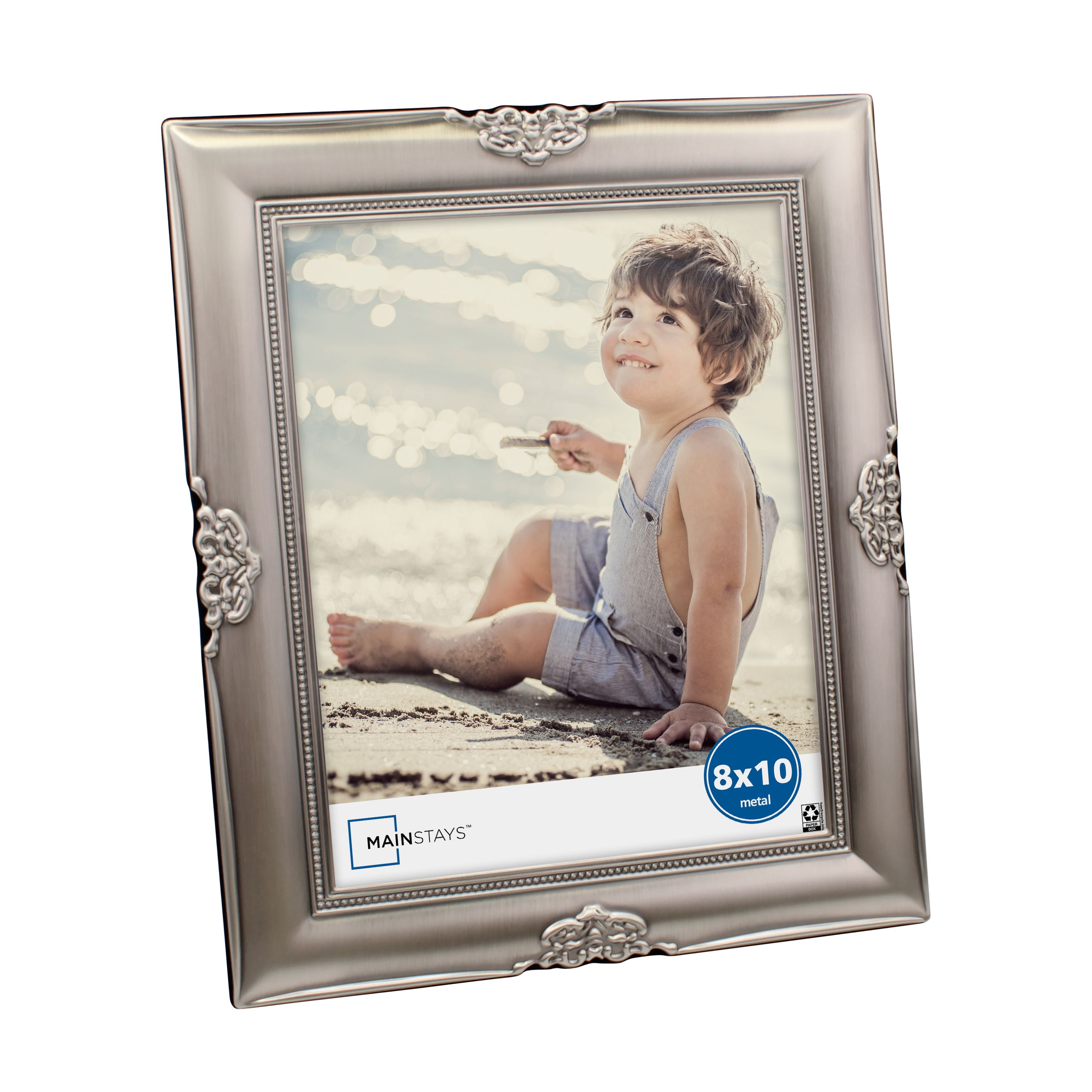 Barcelona Pewter Photo Frame 11x14, Matted to 8x10' 13 x 16-inch