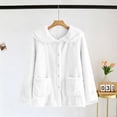 thumbnail image 6 of Hueook Cozy Fleece Bed Jacket Winter Warm Button Down Cardigan Lace Collar Pockets Soft Sleepwear 2X, 6 of 7