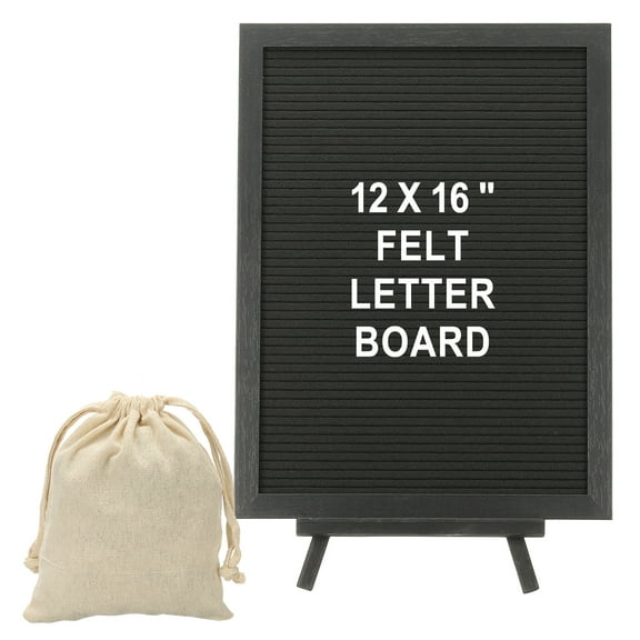 Uxcell Felt Letter Board, 12x16" Black Message Board, White Bronze Letter