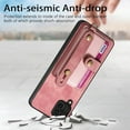 thumbnail image 7 of Phone Case for Samsung Galaxy A42 5G Wallet Cover with Tempered Glass Screen Protector and Lanyard Wrist Strap Slim Stand Card Holder Slot Leather Cell A 42 G5 42A S42 4G 2021 Women Men Pink, 7 of 7