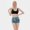 18Black, variant on Jacenvly New Parent-Child Swimsuit Skin-Friendly Plus Size Swimwear Family Swimsuits Matching Set Print Out Backless Swimwear 2-10 Years Blue