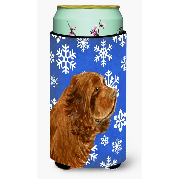 Sussex Spaniel Winter Snowflakes Holiday Tall Boy Hugger
