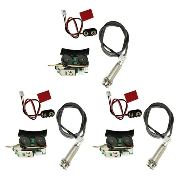 3X Under Saddle Piezo Pickup Onboard Preamp System for Acoustic Guitar