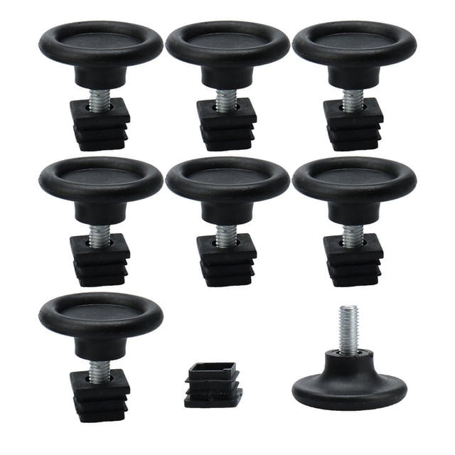 Patas niveladoras Uxcell 20 x 20 mm, inserto cuadrado ajustable para mesa, 8 juegos