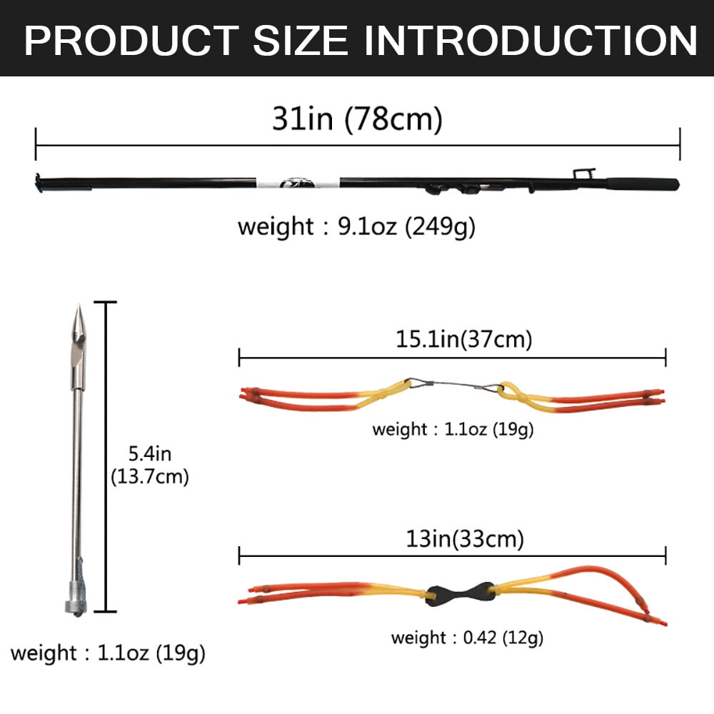 Runzkzy Fishing Slingshot Fish Shooting Artifact Outdoor Hunting with Rubber Band Fish Dart Fishing Reel Fish Shooting Long Catapults