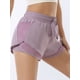 thumbnail image 4 of Pantalones cortos deportivos de secado rápido de doble capa para mujer, ajuste holgado antiiluminación, para ocio al aire libre, correr, entrenamiento físico, deporte St, 4 of 5