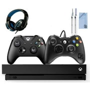 Microsoft Xbox One X 1TB Gaming Console Black with 2 Controller Headset Cleaning Kit