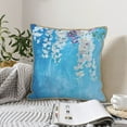 thumbnail image 4 of KLL Hanging Orchids Floral Blue Decorative Throw Pillow Covers Velvet Soft for Couch Sofa Bedroom Living Room Outdoor (No pillow core)- 18"x18", 4 of 5
