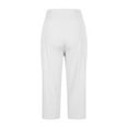 thumbnail image 5 of Women's High Waist Wide Leg Capri Pants Stretchy Workout Yoga Trousers Casual Athletic Lounge Pants with Pockets & Side Slits White XL, 5 of 7
