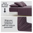 thumbnail image 2 of Extra Deep Pocket Twin XL Bed Sheets, 4-Piece Ultra Soft Purple Sheets with 21" Deep Twin Fitted Sheet, Oversize Flat Sheet, 2 Pillowcases, Purple, 2 of 9