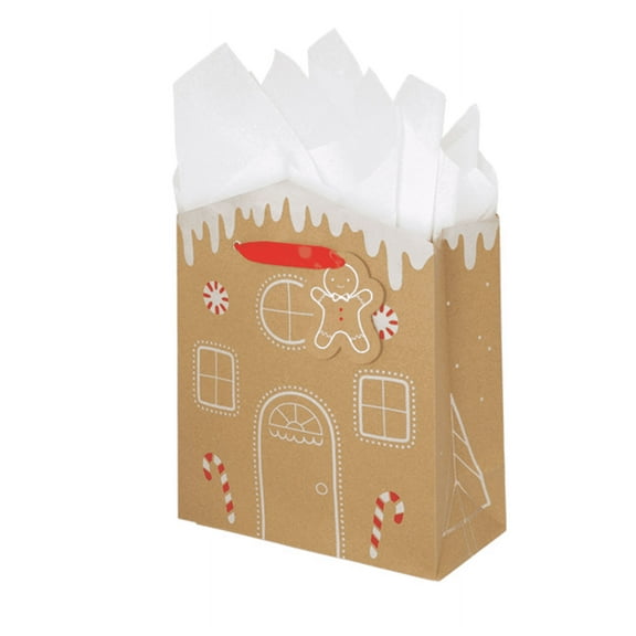 The Gift Wrap Company Medium Gift Bag, Gingerbread House (02-191636)