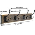 thumbnail image 5 of Futeen 2 Pack Wall Mounted Wooden Coat Rack with 4 Black Zinc alloy Hooks, 5 of 7