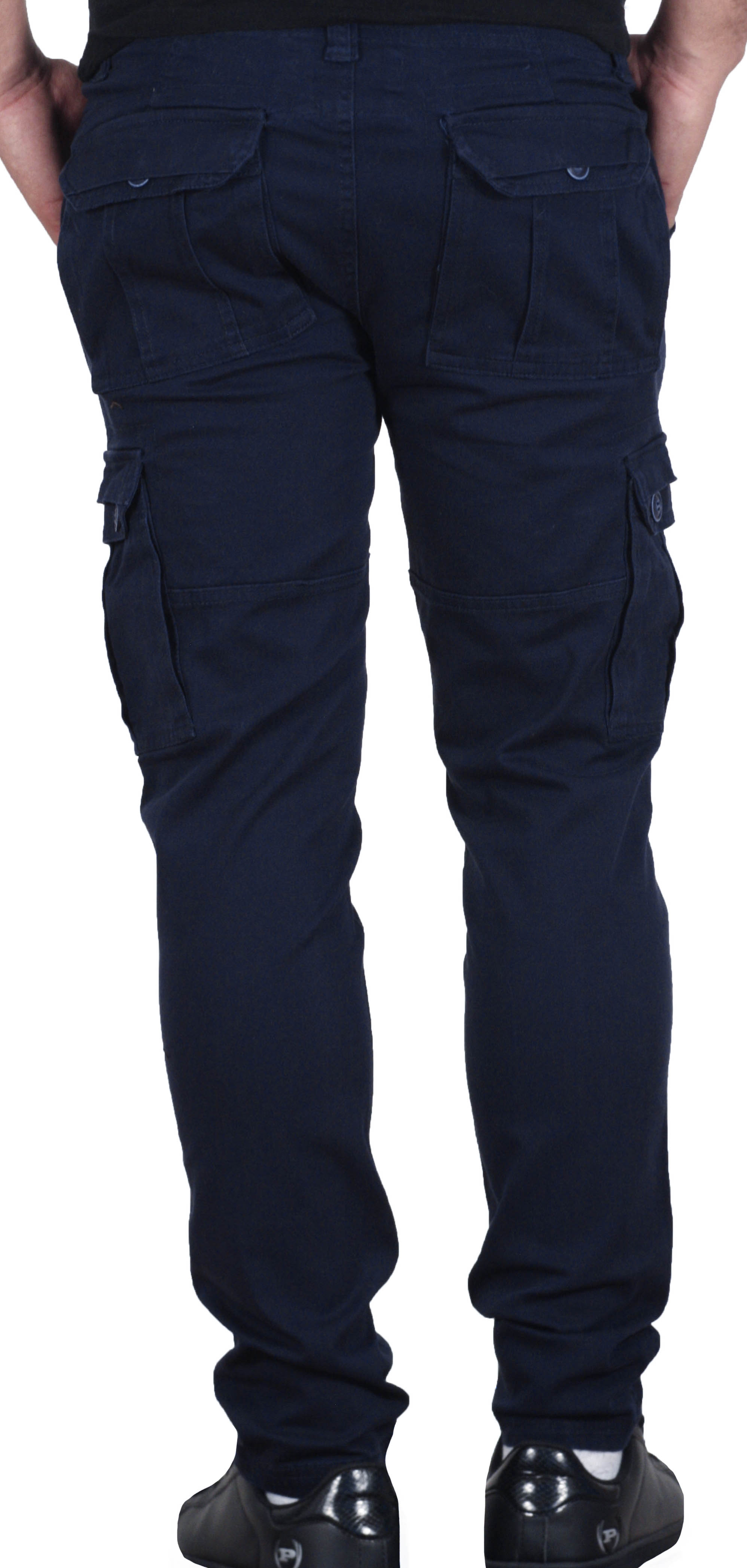 mens navy blue cargo trousers