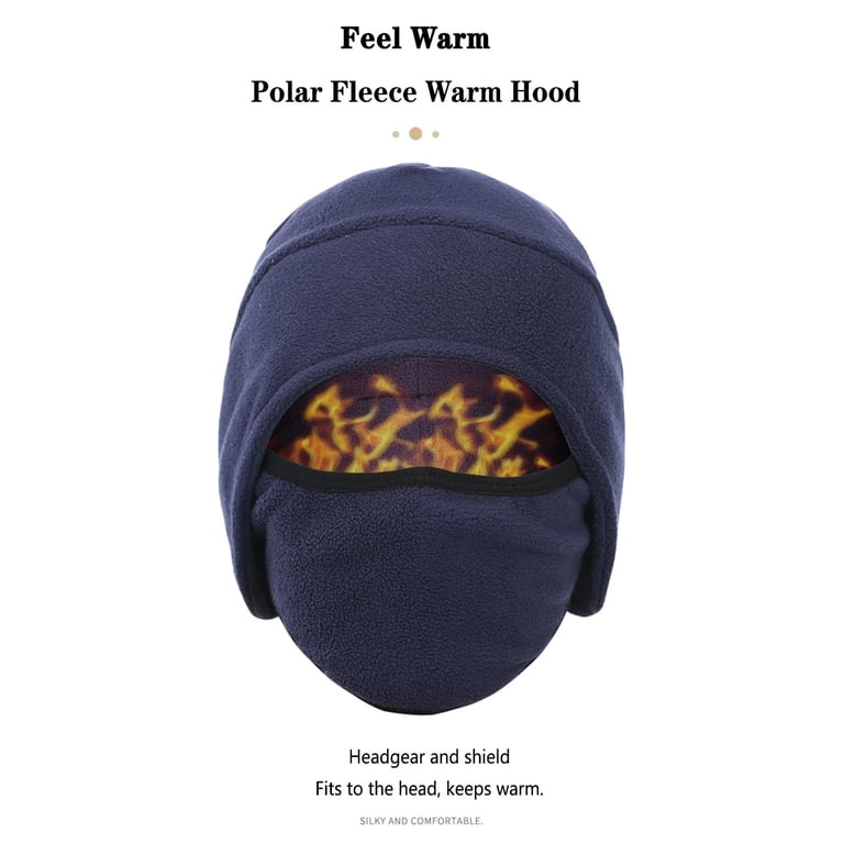 Soft Fleece 2-in-1 Hat with Mask Ear Flap EARKITY Ski Mask, Winter Thermal Fleece Skull Cap, Winter  main image 2
