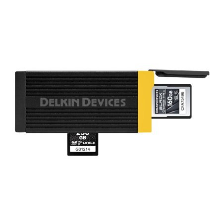 UPC: 0814373023586 | Delkin USB 3.2 CFexpress Type A and SD UHS-II Memory Card Reader