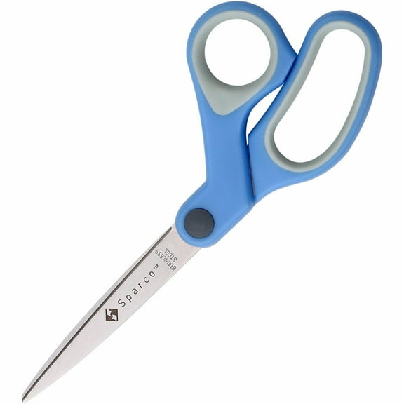 Sparco, SPR39043, 8" Bent Multipurpose Scissors, 1 Each, Blue
