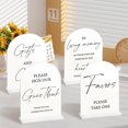 thumbnail image 3 of shiyou-4 Pack 5x7 Inch Arch Acrylic Wedding Signs for Reception, Acrylic Table Signs, In loving Memory Sign, Guest Book Sign, Cards and Gifts Sign, Favors Please Take One, Wedding Reception Decor (Wh, 3 of 4