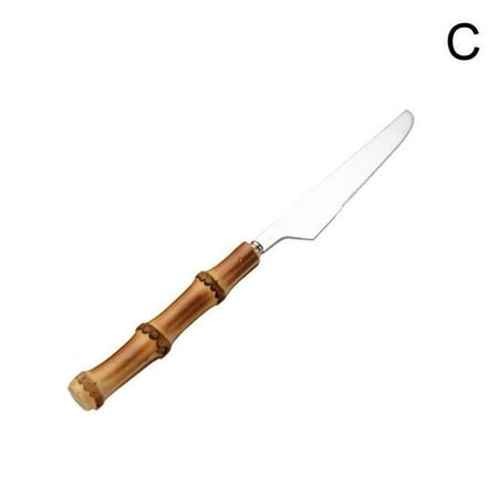 

Steak Knife Cutlery 2PC/4PC Flatware Pieces with Bamboo Handle Fork Spoon Knife R7W9