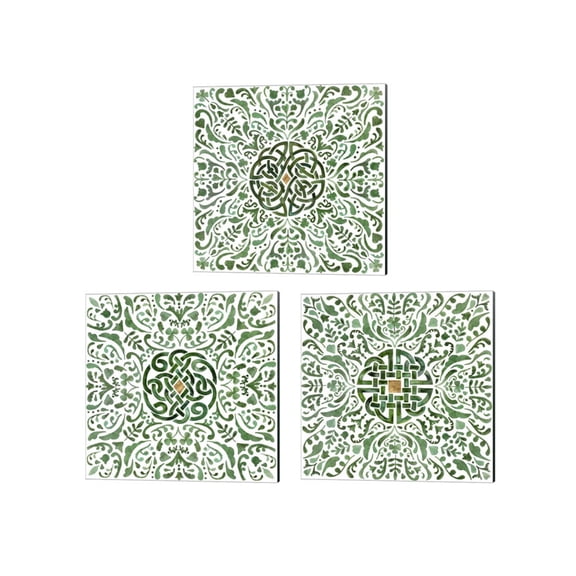 Great Art Now Celtic Knot by Victoria Borges 3 Piece Canvas Art Set Each 14W x 14H
