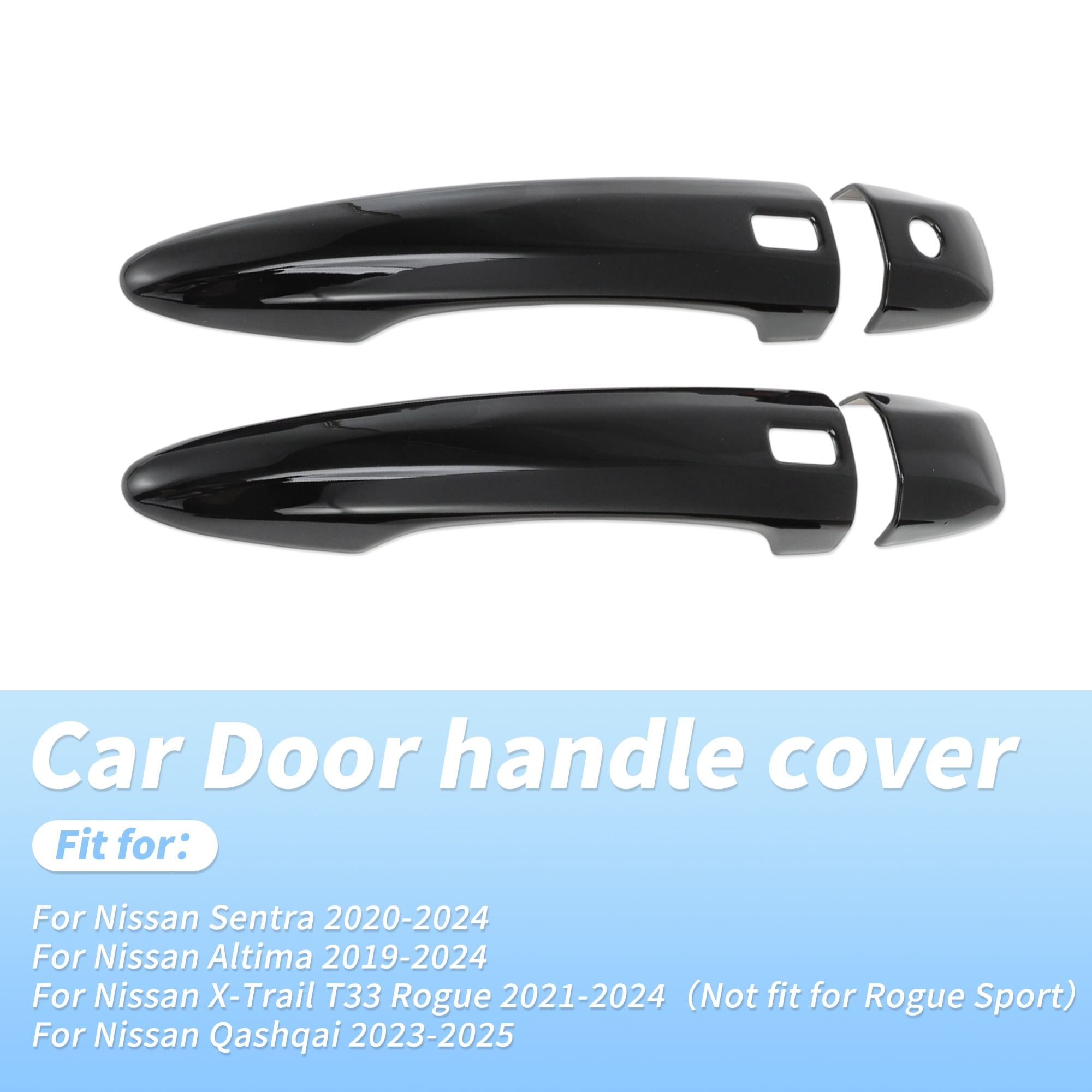 Unique Bargains Premium ABS Door Handle Cover Black for Nissan Altima 2019-24 for Nissan Sentra 2020-2024 for Nissan Qashqai 2023-2025