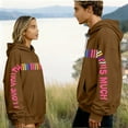 thumbnail image 2 of Matching Couples Hoodies I Love You This Much, Valentines Day Couples Hoodies Oversized Long Sleeve Sweatshirts Cute Message Print Pullover Tops, 2 of 8