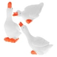 thumbnail image 5 of OFFIGAM Miniature Decorative White Goose 3Pcs Resin Figurines for Home and Garden, 5 of 10