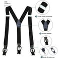thumbnail image 5 of QCWQMYL Heavy Duty Suspenders for Men Leather Full Black Braces Gift Button Suspenders 6 Buttons, 5 of 6