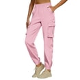 thumbnail image 3 of Women's Cargo Jogger Pants Elastic Waist Casual Tactical Tapered Utility Pants with Pockets, 3 of 6