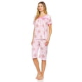 thumbnail image 4 of Lati Fashion Women Capri and Short Sleeve Top 2-Piece Female Pajamas Set Pink L, 4 of 4