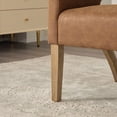 thumbnail image 7 of Accent Chair, PU Leather Upholstered Armchair,&nbsp;PAPROOS Barrel Open Back Reading Armchair, Modern Accent Chair with Weathered Solid Wood Legs for Living Room Bedroom, Club, Coffee, 7 of 7