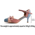 thumbnail image 4 of SZJXBUY Comfy Women's Sandals,Summer Casual Close Toe Low Heel Colorful Bow Pumps Block Heels Cute Bow Sweet Breathable Shoes Blue,41, 4 of 9