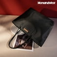 thumbnail image 7 of Montana West Women's Nylon Solid Print Tote Shoulder Handbag, Pure Black, 7 of 7