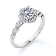 thumbnail image 3 of JeenMata Antique Round Diamond Vintage Halo Engagement Ring in 10K White Gold, 3 of 7