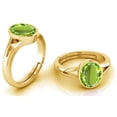 thumbnail image 3 of Natural Certifed 925 Sterling Silver Gold Plated Green Peridot Gemstone Ring Woman And Men, 3 of 3