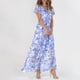 thumbnail image 1 of WILLBEST Vestidos de Mujer Vestidos de Mujer Vestido Largo de Gasa Floral Manga Corta Volantes Cuello En V Vestido Fluido de Cintura de Moda Vestidos Chica, 1 of 3