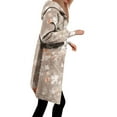 thumbnail image 5 of Hueook Boho Tops for Women Winter Casual Zipper Long Sleeve Pocket Hooded Mid-Length Printed Jacket Khaki S, 5 of 8