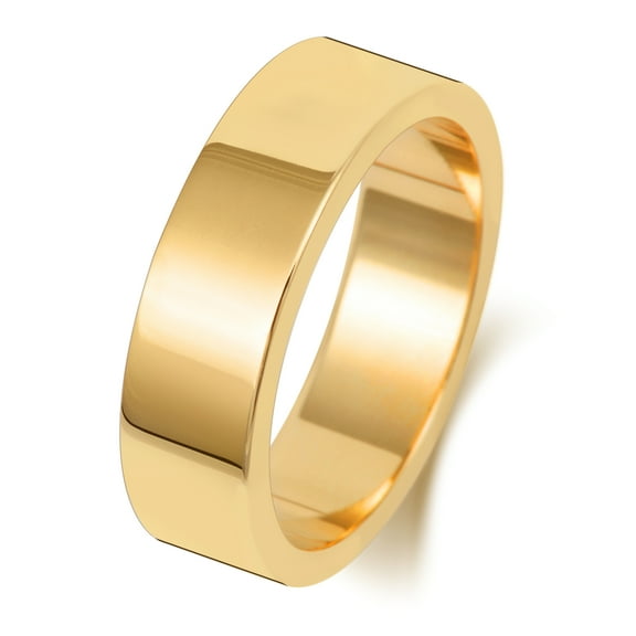 Heavy 9k Gold 6mm Flat Men/Women Wedding Band/Ring