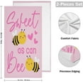 thumbnail image 2 of Sweet As Can Bee Kitchen Hand Towels, Cute Bee Couple Quotes Fingertip Bath Towels Ultra Soft and Absorbent, Decorative Face Towels Dish Washcloths, 2 PCS, 28.3"x 14.4", 2 of 5