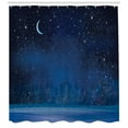 thumbnail image 3 of Ambesonne Moon Shower Curtain, Winter Season Nighttime, 69"Wx84"L, Dark Blue, 3 of 3