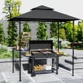 thumbnail image 2 of Outsunny 8' x 5' Grill Gazebo, Double Tiered Barbecue Gazebo, Dark Grey, 2 of 10