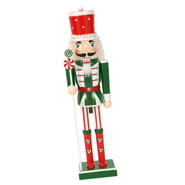 Figura de Cascanueces de Navidad, 38 cm, juguete de madera para decoración de mesa. C