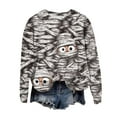 thumbnail image 3 of Xudanell Sweaters for Womens Sweatshirt Printing Halloween Sweatshirts for Women Plus Size O Neck Casual Long Sleeve Workout Grey L, 3 of 4