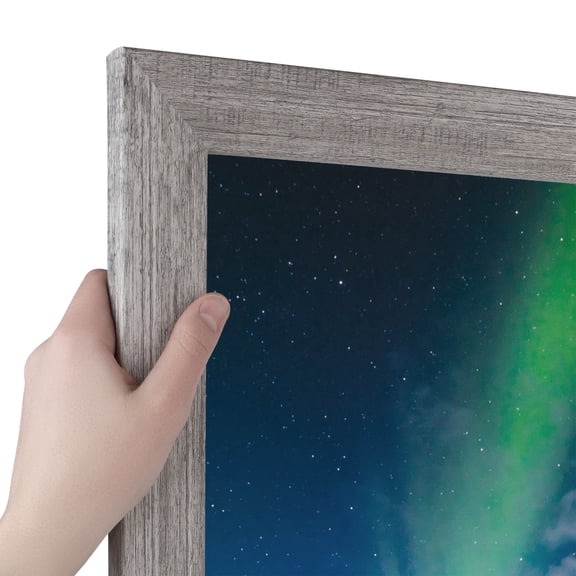 ArtToFrames 16" x 16" Winter White Barnwood 1.5 Inch Picture Frame, 16x16 inch Brown MDF Poster Frame (WOM-4661), 1 Pack