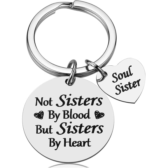 Friendship Gifts for Women Sister - Not Sister By Blood But Sisters By Heart Keychain, Birthday Gifts for Best Friend BFF Jewelry