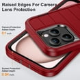 thumbnail image 6 of ELEHOLD for iPhone 13 Pro Max Hybrid Rugged Case with HD Screen Protector,Dual Layer Hard Protective Invisible Kickstand Non-Slip Drop-Proof Shockproof Anti-Scratches Heavy Duty Cover,Red+Black, 6 of 7