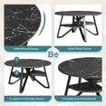 thumbnail image 3 of Bestier Round Coffee Table with Storage, Living Room Tables with Sturdy Metal Legs, Black Marble, 3 of 8
