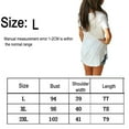 thumbnail image 2 of Dinheiro Camiseta larga de manga corta con cuello en V y ajuste relajado para mujer, Blanco, L,, 2 of 5