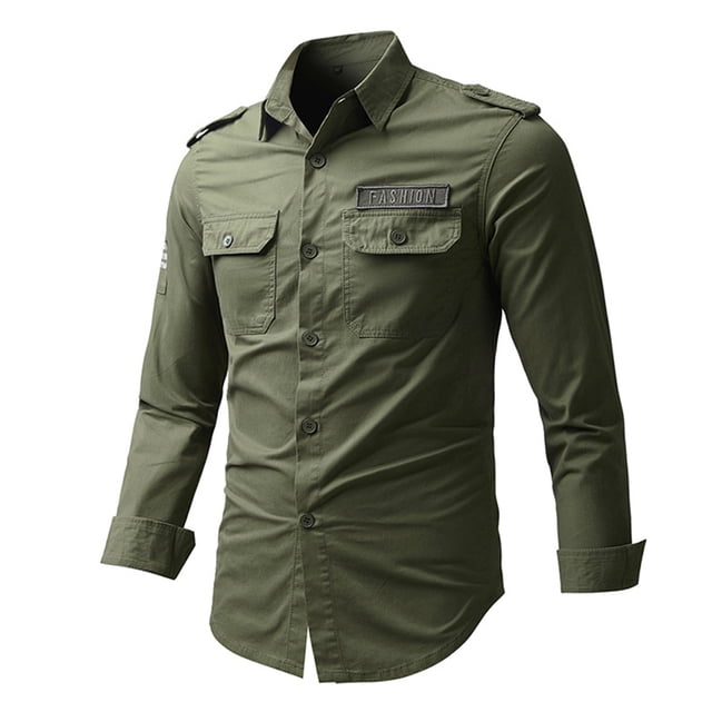 Camisa de Ropa de Trabajo Para Hombres, Ropa de Trabajo de Talla Grande, Camisa de Algodón de Manga Larga, Suelta Odeerbi ODB-6